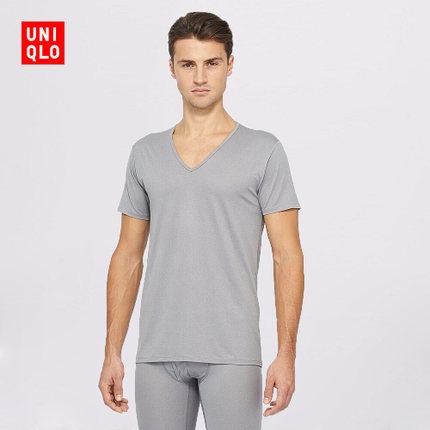 舒适体验！UNIQLO优衣库AIRism网眼V领T恤133174