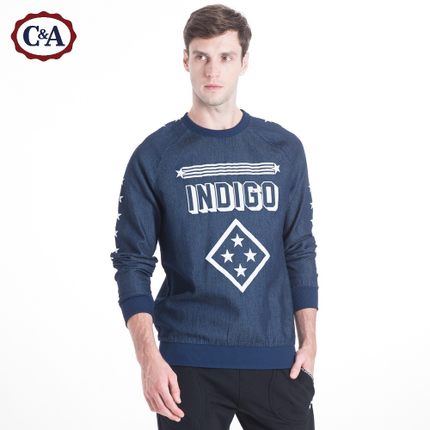 新低！C＆A 男式星条旗印花卫衣CA200162256