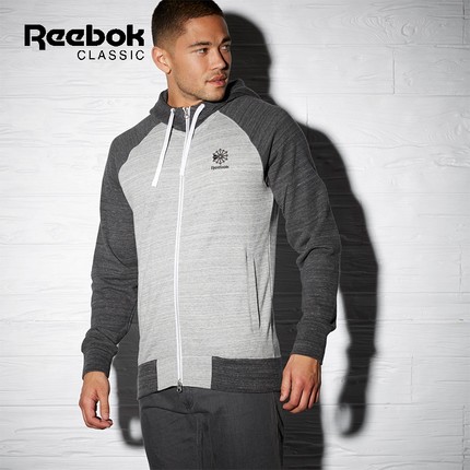 运动休闲！锐步 Reebok F FZ FT HOODY 男子连帽衫 BPH41