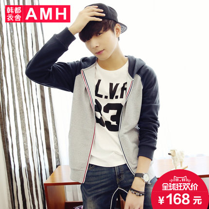 简洁休闲！AMH新款男士长袖卫衣PA3189