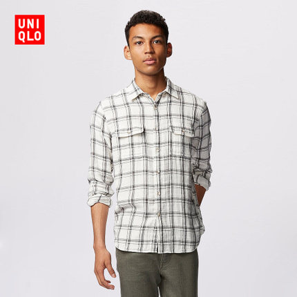 双12好价！优衣库UNIQLO 男装薄纱衬衫(长袖) 155954