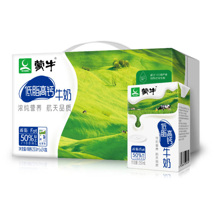 蒙牛 低脂高钙牛奶 250ml*24 礼盒装