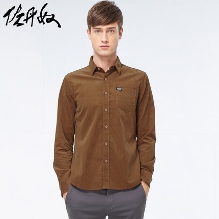 清仓价！佐丹奴 男式 灯芯绒衬衣 01045541