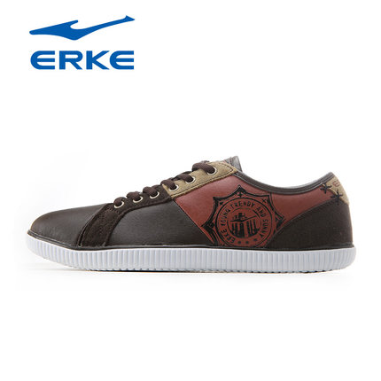 低价！鸿星尔克男印章图案别致后跟交叉缝线休闲鞋