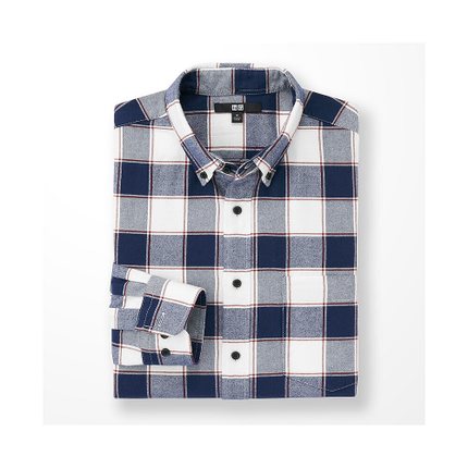 秋冬单品！UNIQLO优衣库法兰绒格子衬衫162194