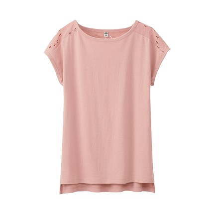 清新好价！UNIQLO 女装 绣花T恤 168592