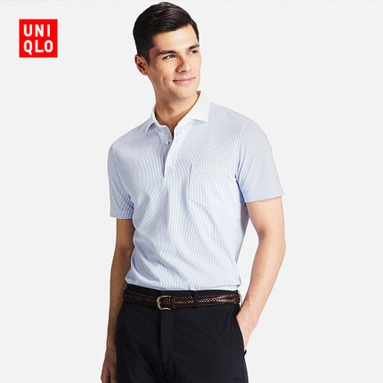 简约百搭！UNIQLO优衣库快干衬衫领POLO衫169361
