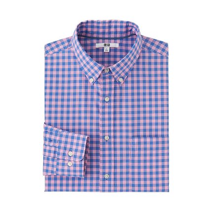 商务休闲！UNIQLO优衣库优质长绒棉格子衬衫169212