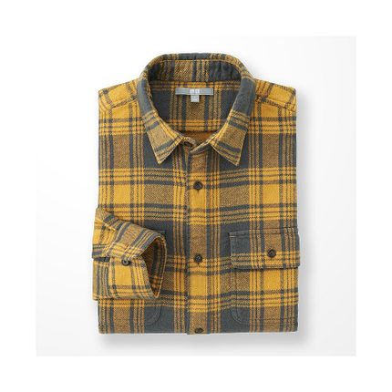 三色可选！优衣库 厚法兰绒衬衫(长袖) 163187