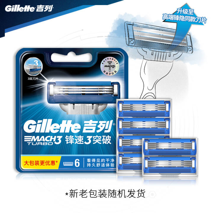 吉列Gillette手动剃须刀锋速3突破（6刀头）*2