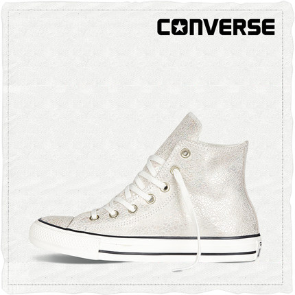 街头潮流！匡威All Star炫色油印皮质高帮帆布鞋551589C