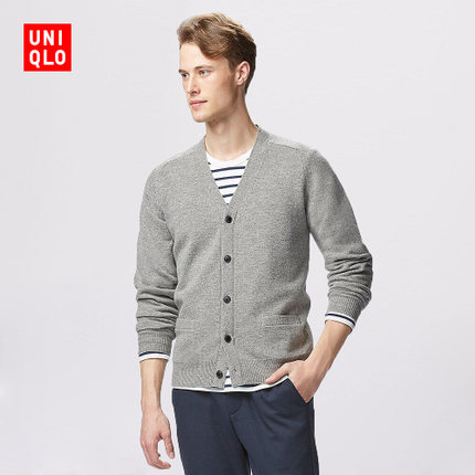 双12预售！优衣库 羊仔毛V领针织开衫149119