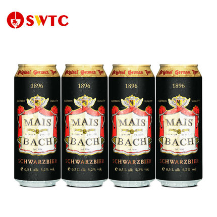 清凉解暑！迈巴克黑啤酒500ml*4听