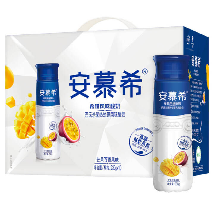 伊利 安慕希 高端畅饮型希腊风味酸奶芒果百香果口味 230g*10瓶