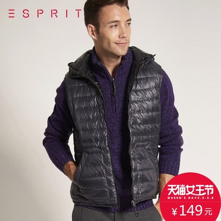 全网好价！ESPRIT男士时尚百搭款羽绒马甲114EE2H001