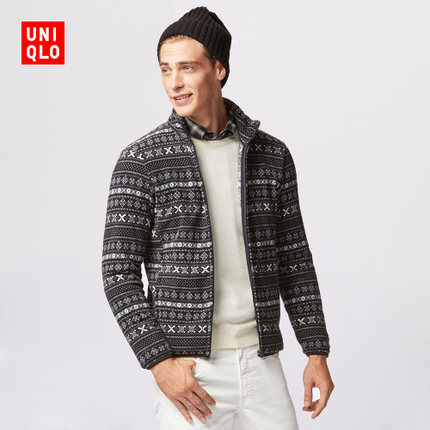 季节感十足！优衣库 男装 印花摇粒绒茄克 159349