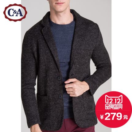 双12预售！C＆A男式西装领针织开衫CA200165149