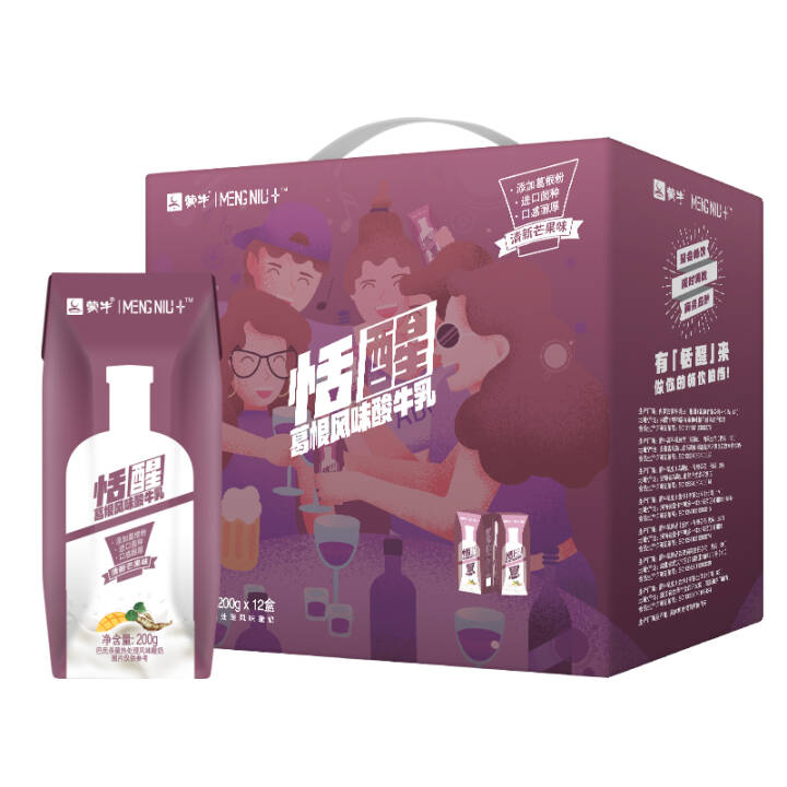 蒙牛 恬醒 葛根清新芒果风味酸牛奶200g*12*4件