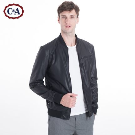 简约有型！C＆A 男式涂层拉链夹克CA200158514
