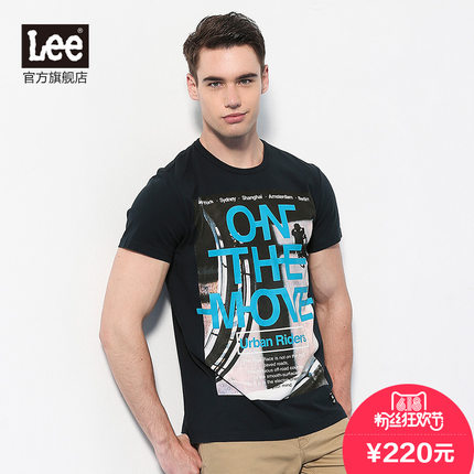 618粉丝狂欢价！LEE纯棉黑色短袖t恤L159941NWB9D