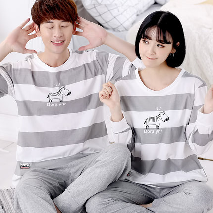 可爱卡通！彩色之梦秋冬季情侣睡衣