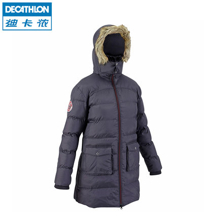 反季！迪卡侬 保暖棉服秋冬运动外套棉衣棉服长款大衣 FOUGANZA