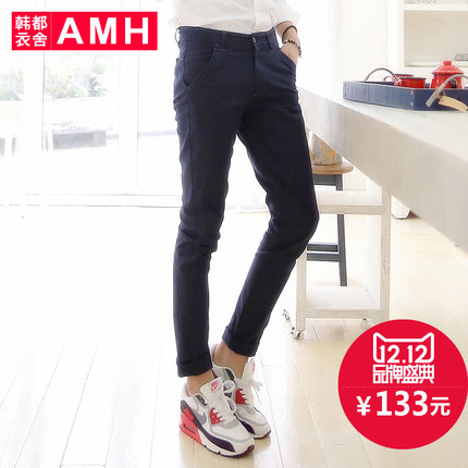 双12预告！AMH中腰修身休闲长裤QU3159