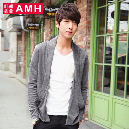 全网好价！AMH新款大口袋修身针织衫开衫NQ2072