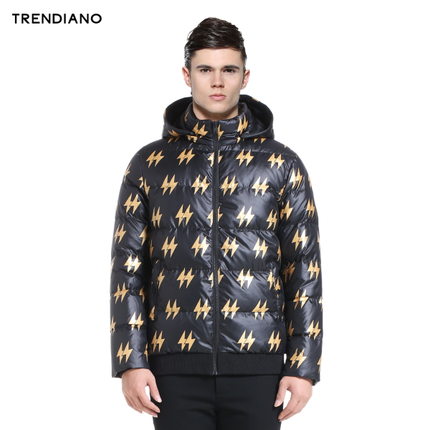 骚气闪电！TRENDIANO 男士雷电印花羽绒外套3144334310