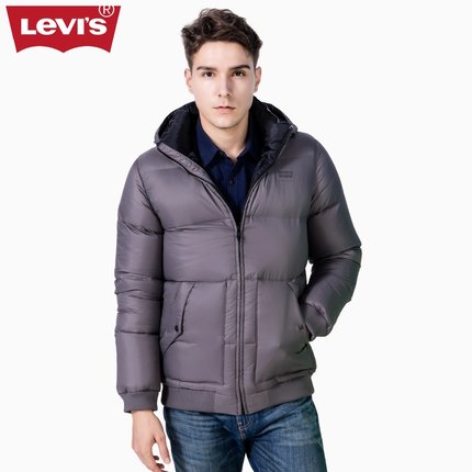 保暖舒适！Levi's李维斯男士灰色连帽拉链厚夹克外套21380-0001