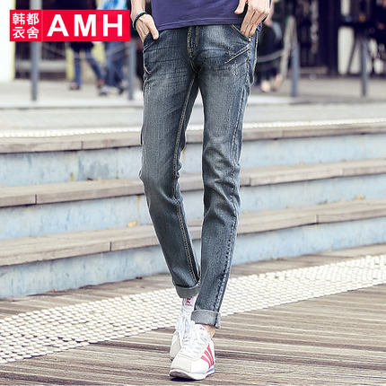 修身版型！AMH修身男士牛仔长裤PM3307