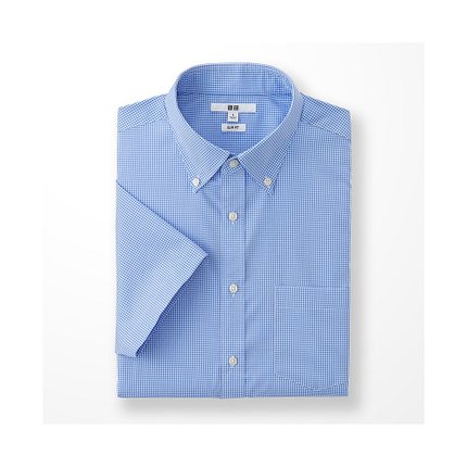 修身款！UNIQLO优衣库DRY EASY CARE修身格子衬衫175412