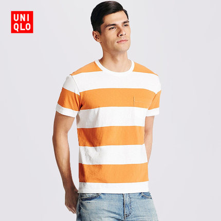 大码福利！男装 水洗条纹T恤(短袖) 169272 优衣库UNIQLO