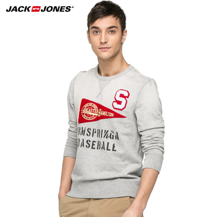 年货节好价！杰克琼斯 男款圆领套头卫衣 O|215133004