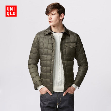 直降！UNIQLO优衣库高级轻型羽绒衬衫式茄克156565