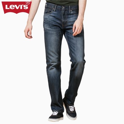 休闲时尚！李维斯513系列男士直筒做旧水洗牛仔裤08513-0580