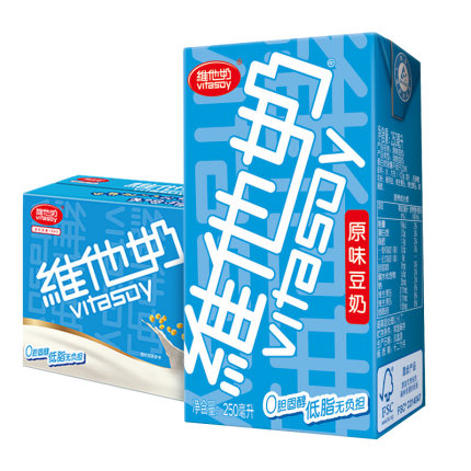 维他奶 低脂肪 原味豆奶 250mL*16盒*2件