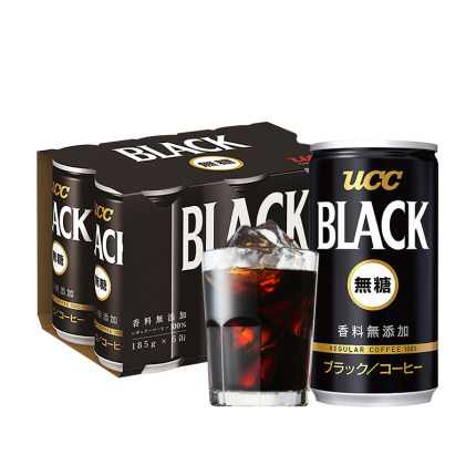 UCC 悠詩(shī)詩(shī) 黑咖啡飲料 185g*12瓶