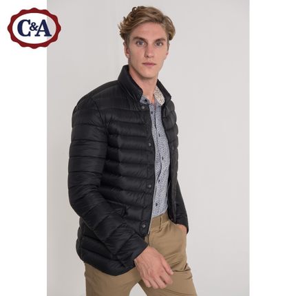 半价！C＆A男式立领白鸭绒羽绒服CA200162689
