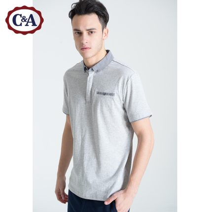 聚划算66大促！C＆A 假两件拼接POLO衫
