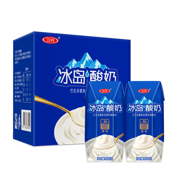 三元冰岛式常温酸牛奶200g*24盒*2