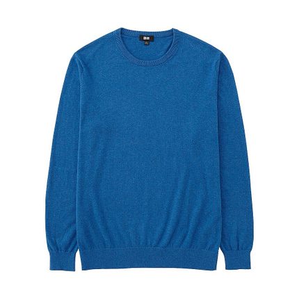 历史好价！优衣库男装 棉羊绒混纺圆领针织衫(长袖) 163492