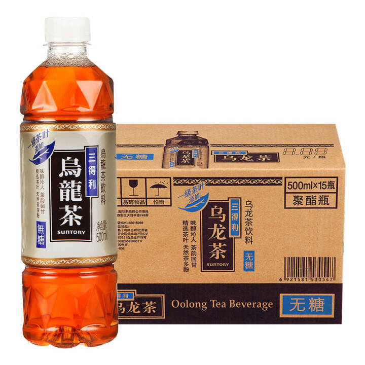 三得利（Suntory）无糖乌龙茶饮料500ml*15瓶