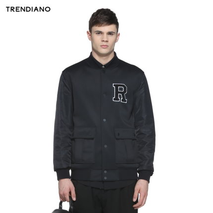 五折好价！TRENDIANO 字母立领拼接外套 3153400980