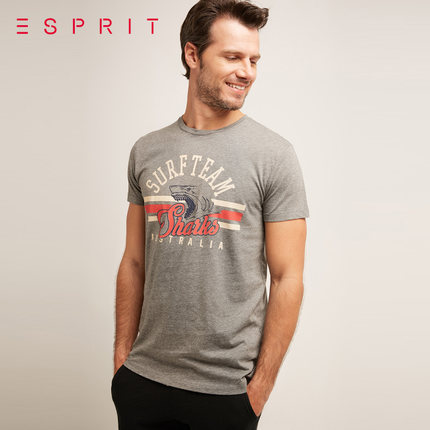 历史好价！ESPRIT男士字母图案印花短袖T恤056EE2K003
