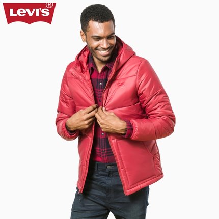 红色款好价！Levi's李维斯连帽拉链厚夹克外套21381-0001