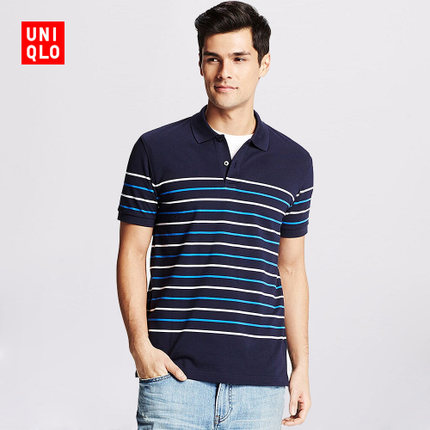 三色可选！优衣库 快干横条POLO衫(短袖) 169356