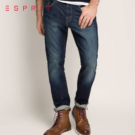 经典百搭！ESPRIT男士水洗宽松牛仔裤026EE2B019