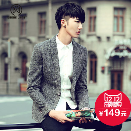 双12好价！Deere Jane秋季小西装 男休闲西服 青年西装男士修身外套