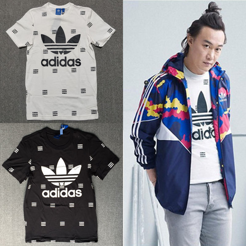 Adidas三叶草 大LOGO休闲短袖T恤